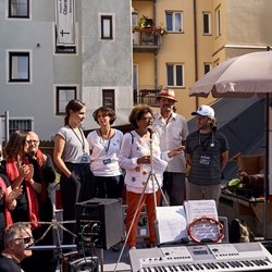 Luisa Berauer, Sophie Poell, Tuncay Acar, Mehmet Ismail Birinci (zusammen mit der Vorsitzenden des BA 17 Carmen Dullinger-Oßwald